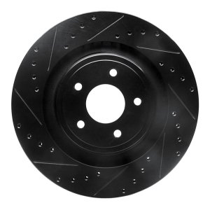 Chrysler 200 Brake Rotor (1) - Front Left - R1 Concepts - Drilled & Slotted - Black - `08-`14